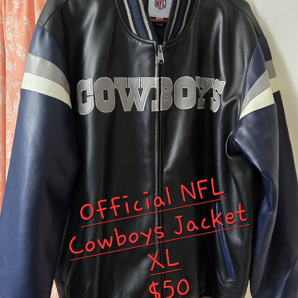 NFL Cowboys Black and Gray Varsity Jacket